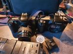 2 mooie vintage canon camera's EOS 500 en EOS 1000F in een k, Audio, Tv en Foto, Fotocamera's Analoog, Spiegelreflex, Canon, Gebruikt