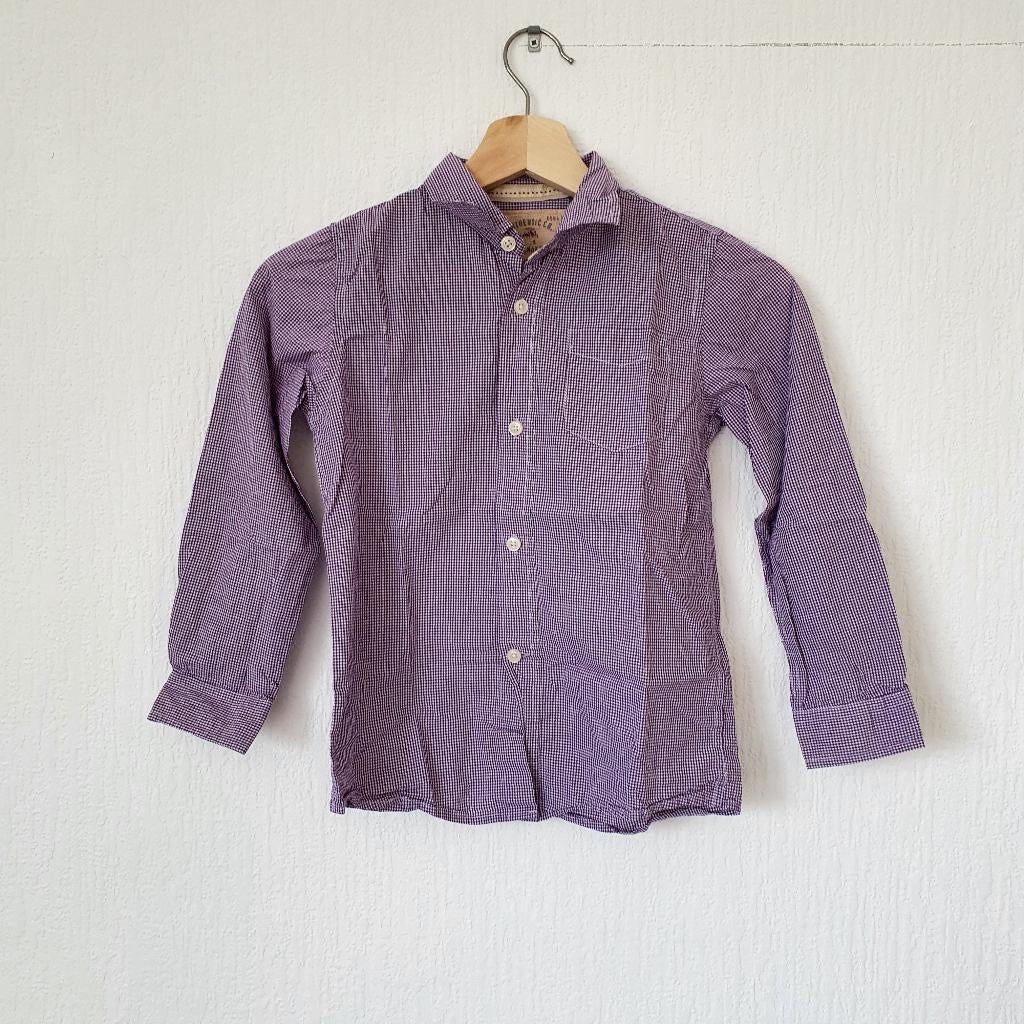 Zara paarse geruite overhemd maat 118, Verzenden, Overhemd of Blouse, Nieuw, Zara