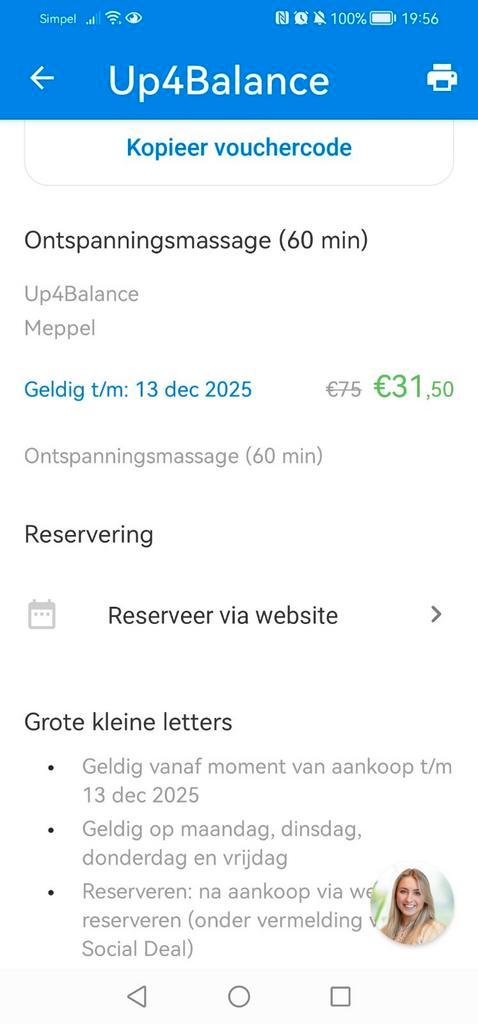 Te koop: waardebon voor 1 uur ontspanningsmassage in meppel, Tickets en Kaartjes, Kortingen en Cadeaubonnen, Eén persoon, Spa of Sauna