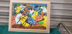 schilderij mensen , felle kleuren, Ophalen of Verzenden, 'T Olde Gre-j, Info@toldegrej.nl, Endepoelstraat 20f Didam