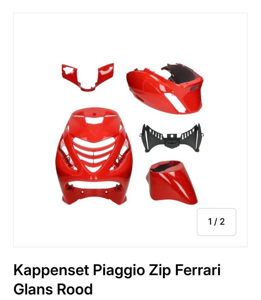 Piaggio Zip Kappen Glans Rood - Lichte Krasjes, Ophalen, Gebruikt, Kap, Piaggio
