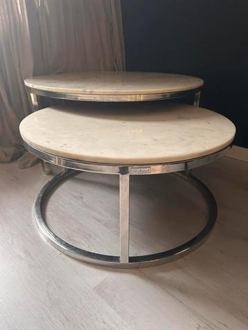 Echte Richmond salontafel & pilaar sets van 2 Levanto Marmer beschikbaar voor biedingen