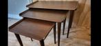 Oldscooldesign Vintage Danish design nesting tables, Huis en Inrichting, Tafels | Bijzettafels, Vintage Danish design, Minder dan 45 cm