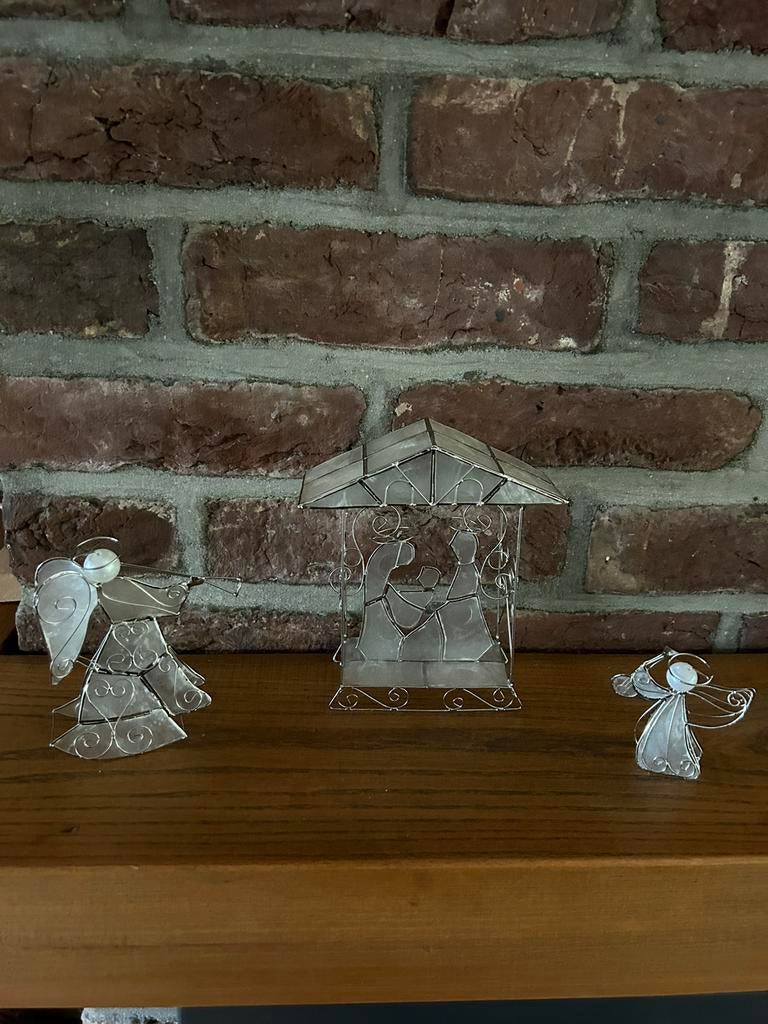 DECORATIEVE ZILVERKLEURIGE BIJZONDERE KERSTSTAL, Diversen, Kerst, Ophalen of Verzenden, Nieuw