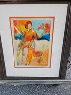 EA Zeefdruk Arthur Bernard standing alone in lijst, Antiek en Kunst, Ophalen