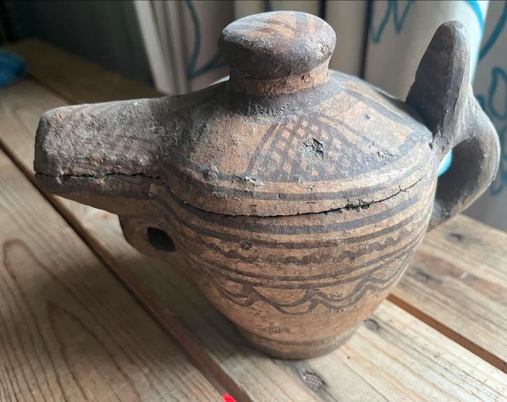 Keramieken Kan met Tuit en deksel, Antiek en Kunst, Antiek | Keramiek en Aardewerk, Ophalen of Verzenden