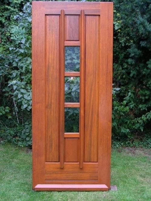 Nieuwe Luxe Merbau jaren 30 voordeuren. 500 euro voordeel., Doe-het-zelf en Verbouw, Deuren en Horren, Nieuw, Buitendeur, Hout