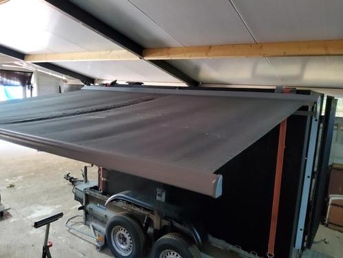 Zonnescherm uitschuifbaar antraciet, Tuin en Terras, Zonneschermen, Gebruikt, Knikarmscherm, Ophalen