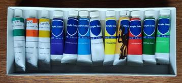 12 tubes acrylverf 12 ml. beschikbaar voor biedingen