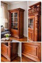 Antieke Neo-Renaissance vitrinekast – ca. 1880–1900 – massie, Huis en Inrichting, Kasten | Vitrinekasten, Ophalen, Zo goed als nieuw