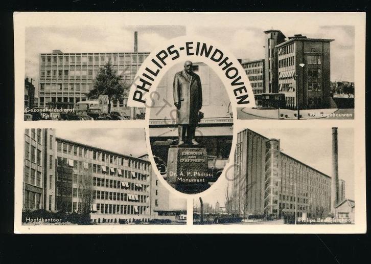 Eindhoven - Philips - meerluik [KRST009-1993, Verzamelen, Ansichtkaarten | Nederland, Gelopen, Noord-Brabant, 1940 tot 1960, Verzenden