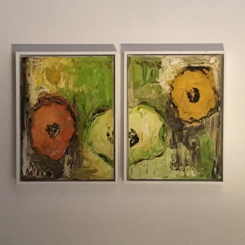 MOOI INGEKADERD TWEELUIK VAN GENTSE KUNSTENAAR ALEX WENGE, Antiek en Kunst, Kunst | Schilderijen | Klassiek, Ophalen of Verzenden