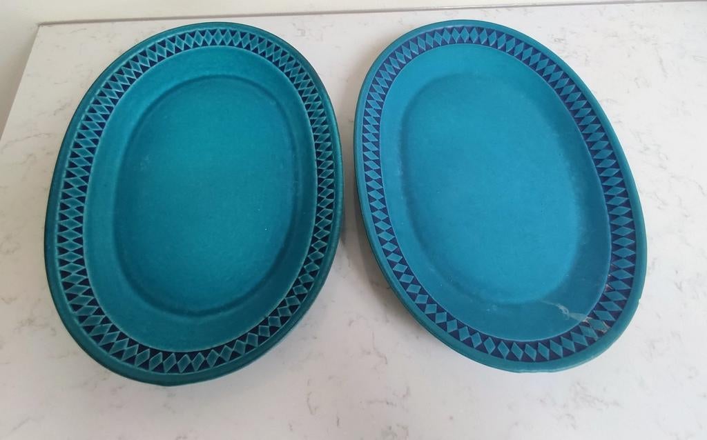 Vintage schaal (2st) van Ceramano 28.5 x 19 cm , W Germany, Ophalen of Verzenden, Keramiek, Overige stijlen, Schaal of Schalen