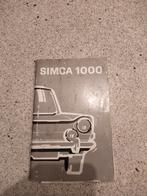 instructieboekje Simca 1000, Auto diversen, Ophalen of Verzenden