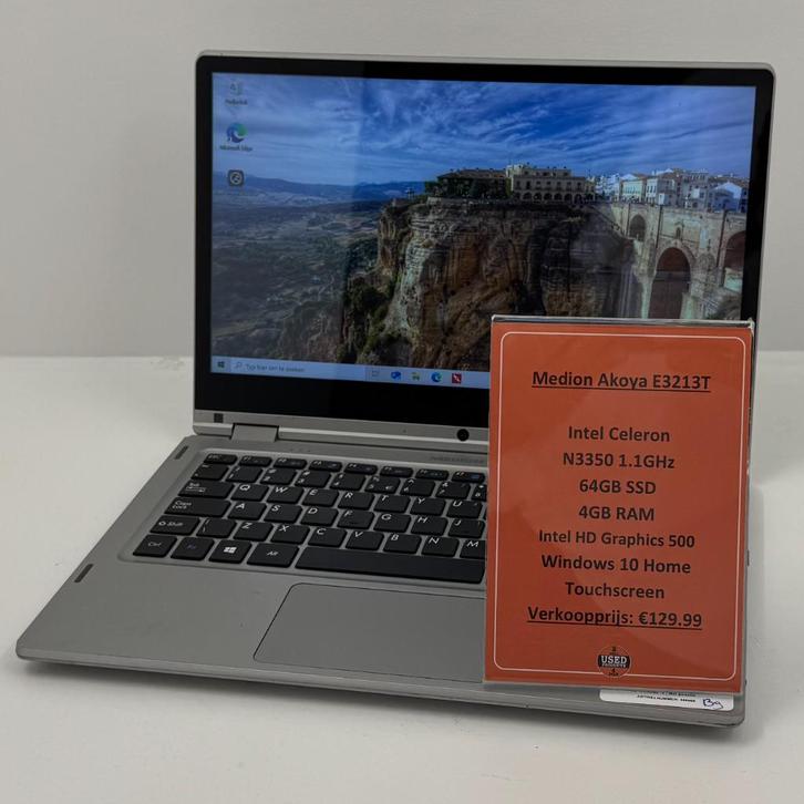 Medion Akoya E3213T Laptop | Touchscreen, Computers en Software, Windows Laptops, Zo goed als nieuw, 11 inch, SSD, Minder dan 2 Ghz