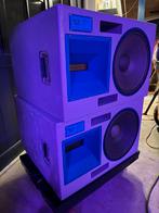 Stage accompany Blue box 2stuks, Audio, Tv en Foto, Luidsprekers, Gebruikt, 120 watt of meer, Front, Rear of Stereo speakers, Ophalen