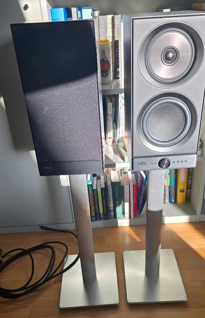 Teufel Stereo M aktieve luidspreker set, Audio, Tv en Foto, Luidsprekers, Gebruikt, Front, Rear of Stereo speakers, 120 watt of meer