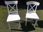 Twee witte houte stoelen. Bijna gratis € 5.00, Ophalen, Gebruikt, Wit, Twee