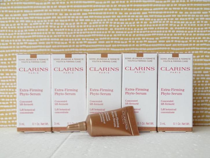 Clarins Extra-Firming Phyto-Serum 15ml (5 proefjes), Sieraden, Tassen en Uiterlijk, Uiterlijk | Gezichtsverzorging, Nieuw, Verzorging