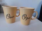 Gele mokken Ope & Oma, Ophalen of Verzenden, Zo goed als nieuw, Overige stijlen, Kop(pen) en/of Schotel(s)