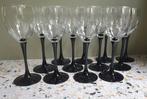 12 wijnglazen zwarte voet Luminarc France kristalglas, Huis en Inrichting, Keuken | Servies, Glas of Glazen, Ophalen of Verzenden
