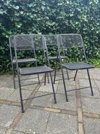 4 Vintage Italiaanse Design Klapstoelen Tuinstoelen, Gebruikt, Zwart, Ophalen of Verzenden, Vier