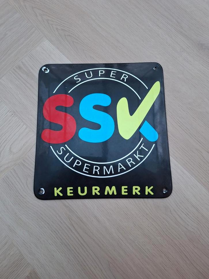 Emaille Reclamebord SSK Supermarkt Keurmerk, Verzamelen, Merken en Reclamevoorwerpen, Zo goed als nieuw, Reclamebord, Ophalen of Verzenden
