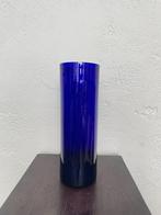 VTG Postmoderne Glazen Cilinder Vaas Indigo Kobaltblauw, Gebruikt, Blauw, Ophalen of Verzenden, Glas