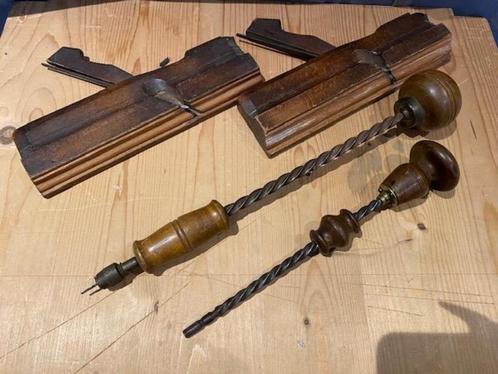 Blokschaafjes en handboor, Antiek en Kunst, Antiek | Gereedschap en Instrumenten, Ophalen of Verzenden