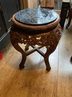 Antiek Chinees bijzettafeltje met marmeren blad, Ophalen