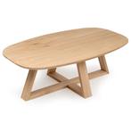 Salontafel Grace massief eiken Deens ovaal, Huis en Inrichting, Tafels | Salontafels, Ophalen, 100 tot 150 cm, Eikenhout, Nieuw