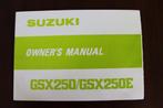 Suzuki GSX250 GSX250E 1979 owner's manual GSX 250, Motoren, Handleidingen en Instructieboekjes, Suzuki