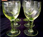 Set/6 Uranium Dessert Wijnglazen, Verzamelen, Ophalen of Verzenden, Overige typen