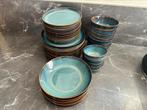 Gladelig servies set - Blauw, Huis en Inrichting, Keuken | Servies, Verzenden, Zo goed als nieuw, Overige stijlen, Aardewerk