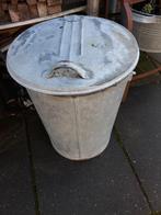 Oude Zinken vuilnisemmer/bak uit de jaren 70, Huis en Inrichting, Woonaccessoires | Prullenbakken, 40 liter of meer, Ophalen, Gebruikt