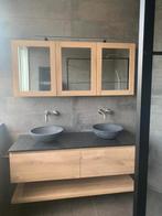 Massief eiken badmeubel👌, Huis en Inrichting, Badkamer | Badkamermeubels, Ophalen of Verzenden, Zo goed als nieuw, Spiegelkast