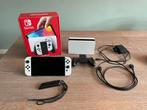 Nintendo Switch Oled wit met extra’s, Ophalen, Zo goed als nieuw, Met 2 controllers, Switch OLED