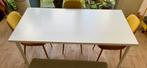 Witte eettafel, Huis en Inrichting, Tafels | Eettafels, Ophalen, 50 tot 100 cm, Zo goed als nieuw, Vijf personen of meer