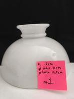 Vintage glazen lampenkap, Wit, Rond, Ophalen of Verzenden, Zo goed als nieuw