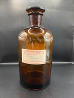 vintage apothekerspot glazen fles bruin brocante medicatie, Antiek en Kunst, Curiosa en Brocante, Ophalen of Verzenden