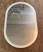 Ovale spiegel met mat zilveren rand, Ophalen, Minder dan 50 cm, Gebruikt, Minder dan 100 cm