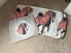 Dekbedovertrekset paarden paard 90x200 dekbed en kussensloop, Ophalen of Verzenden, Zo goed als nieuw, Meisje, Dekbedovertrek