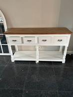 Sober en stoer Eleonora sidetable met eiken blad, Gebruikt, 150 tot 200 cm, Eikenhout, Ophalen of Verzenden