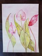 Aquarel Anthurium, Antiek en Kunst, Ophalen of Verzenden