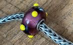 Trollbeads glaskraal met gele stippen, Zo goed als nieuw, Trollbeads, 1 bedel, Edelsteen