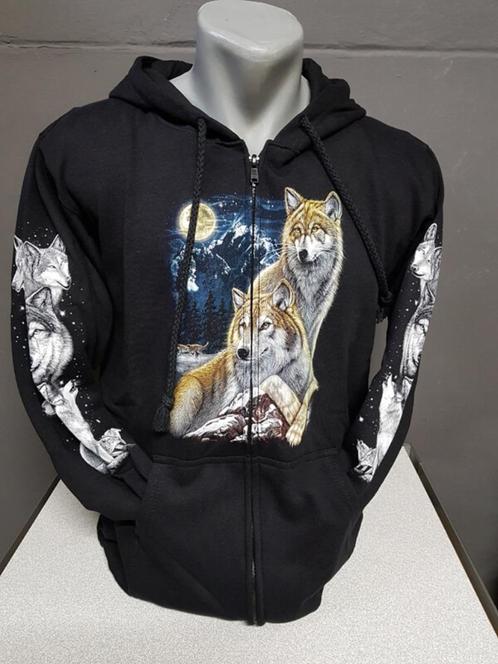 Zwart vest, Wolven, printvest, Kleding | Heren, Truien en Vesten, Nieuw, Overige maten, Zwart, Ophalen of Verzenden