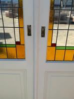 1 set schuif / en-suite deuren met glas in lood 238x143cm., Ophalen