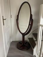 Vintage rotan passpiegel, staande spiegel, ovale spiegel, Huis en Inrichting, Woonaccessoires | Spiegels, Ophalen, Ovaal, 50 tot 75 cm