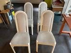 4 eettafel stoelen wit, Ophalen, Hout met stof, Gebruikt, Wit