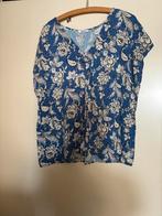 Blauw gebloemd  shirt, Ophalen of Verzenden, Zo goed als nieuw, Blauw, Korte mouw